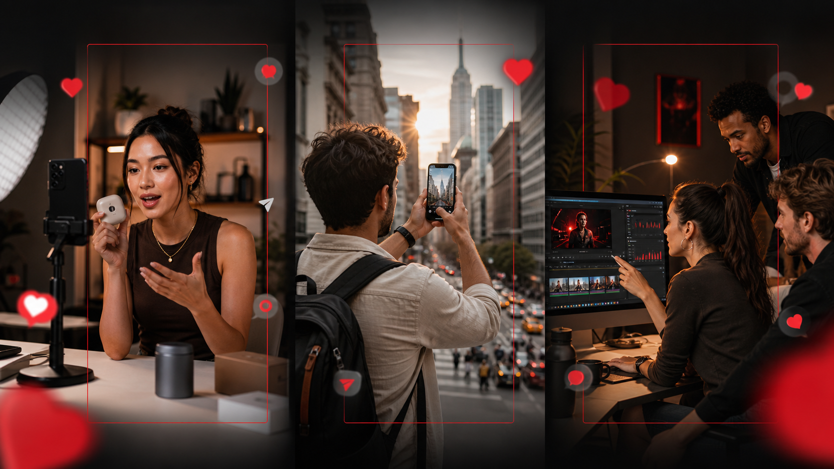 Creators producing technology, lifestyle and social content